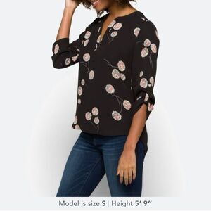 Daniel Rainn Koda Split Neck Blouse Size Small